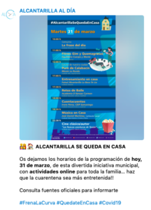 Información de eventos